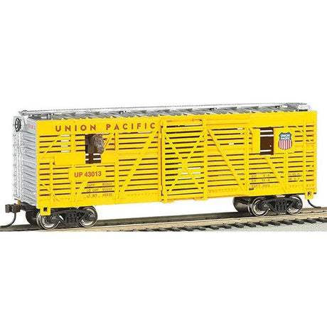 HO 40' Animated Stock Car w/Horses Union Pacific - Fusion Scale Hobbies