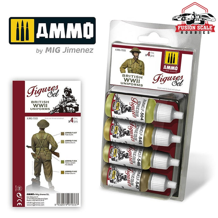 Ammo Mig Jimenez British Uniforms Wwii. Figures Set - Fusion Scale Hobbies