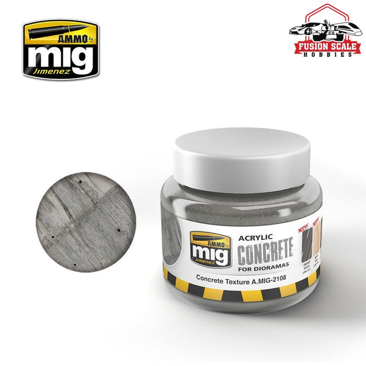 Ammo Mig Jimenez Acrylic Concrete Texture 250ml Jar AMIG2108 - Fusion Scale Hobbies