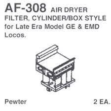 Details West HO Air Dryer Filter, Cylinder/Box Style for Late Era GE & EMD Locos (2) - Fusion Scale Hobbies