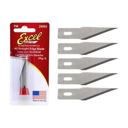 Hobby Knife Blade Replacements #2 EXL-20002 Straight Edge Razor Blades (5)