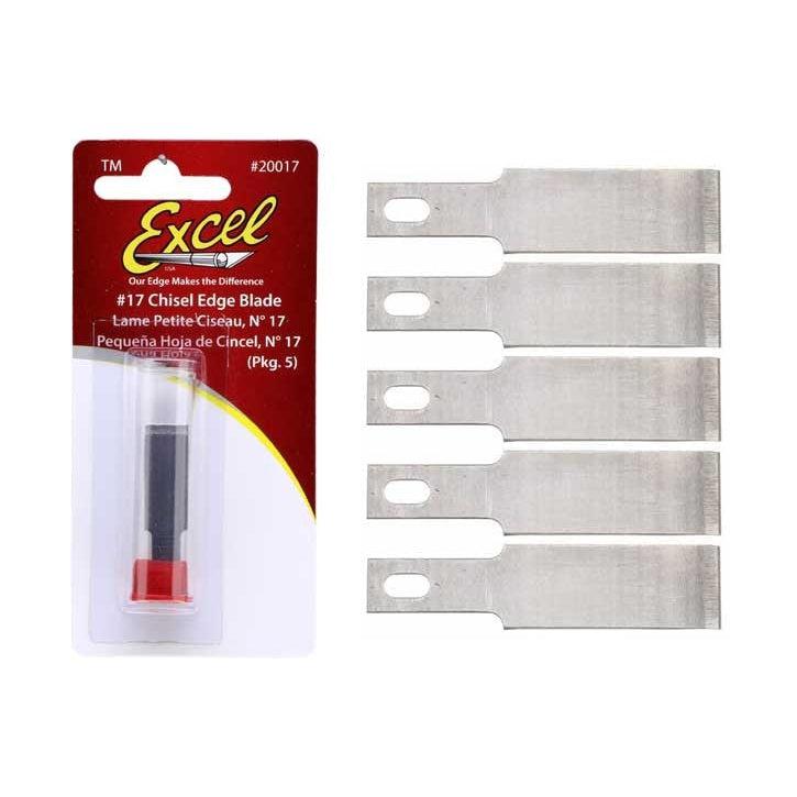 Hobby Knife Blade Replacements  EXL-20017 #17 3/8" Chisel Edge Blades (5)