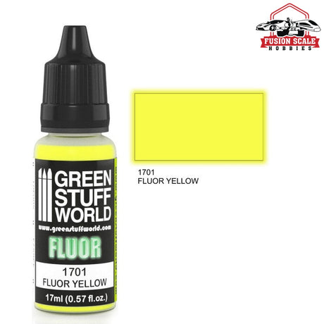 Green Stuff World Fluorescent Yellow Paint GSW1701 - Fusion Scale Hobbies