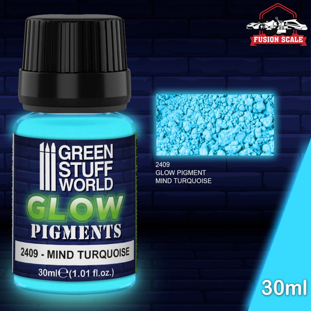 Green Stuff World Glow in the Mind Turquoise Pigment 30ml GSW2409 - Fusion Scale Hobbies