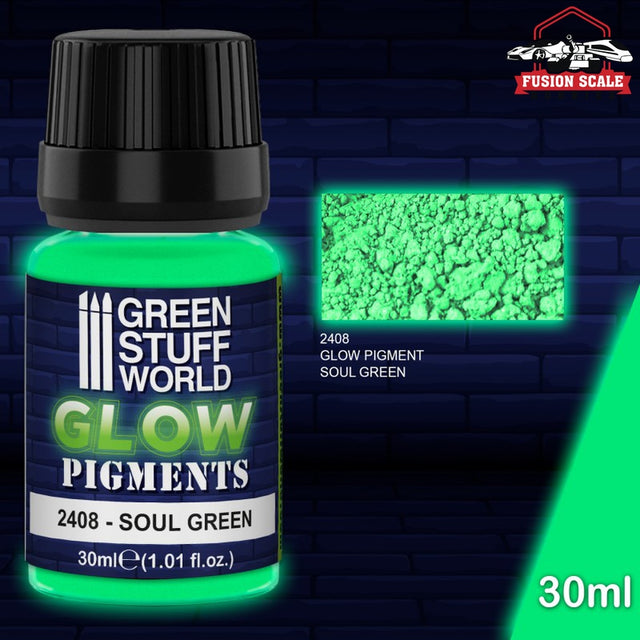 Green Stuff World Glow in the Dark Soul Green Pigment 30ml GSW2408 - Fusion Scale Hobbies