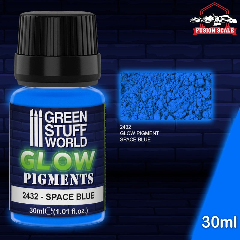 Green Stuff World Glow in the Dark Space Blue Pigment 30ml GSW2432 - Fusion Scale Hobbies