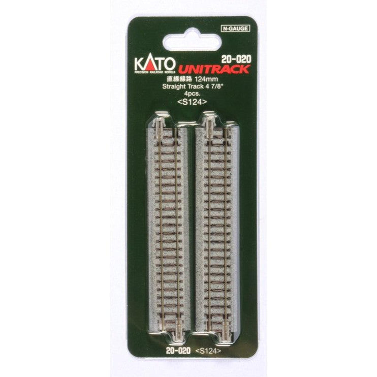 Kato N Scale Unitrack 124mm Straight Track/4pc