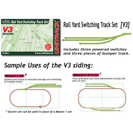 Kato N Scale V3 Rail Yard Switching Track Set Unitrack
