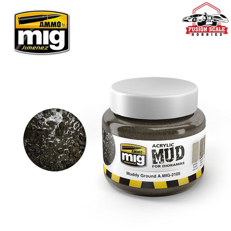 Ammo Mig Jimenez Muddy Ground Acrylic Mud 250ml Jar AMIG2105 - Fusion Scale Hobbies