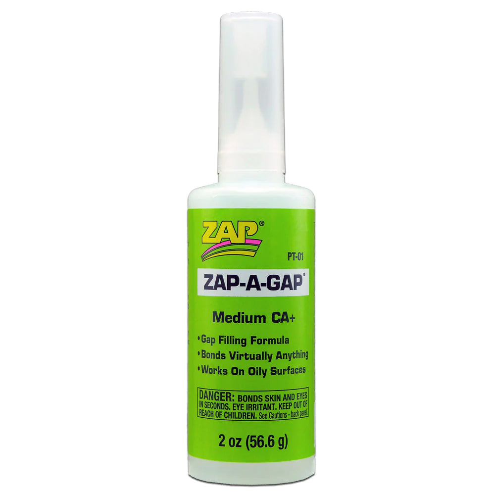 Zap-A-Gap CA+ Glue 2oz Green Bottle