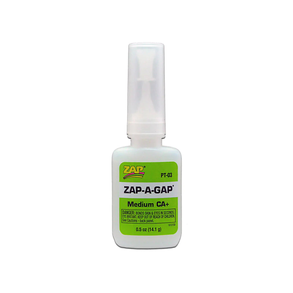 Zap-A-Gap CA+ Glue 1/2oz Green Bottle