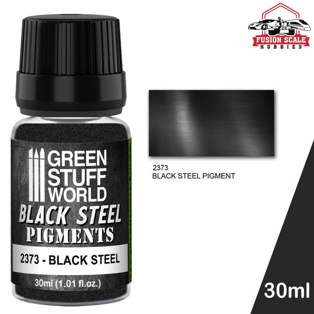 Green Stuff World Black Steel Pigment 30ml GSW2434 - Fusion Scale Hobbies