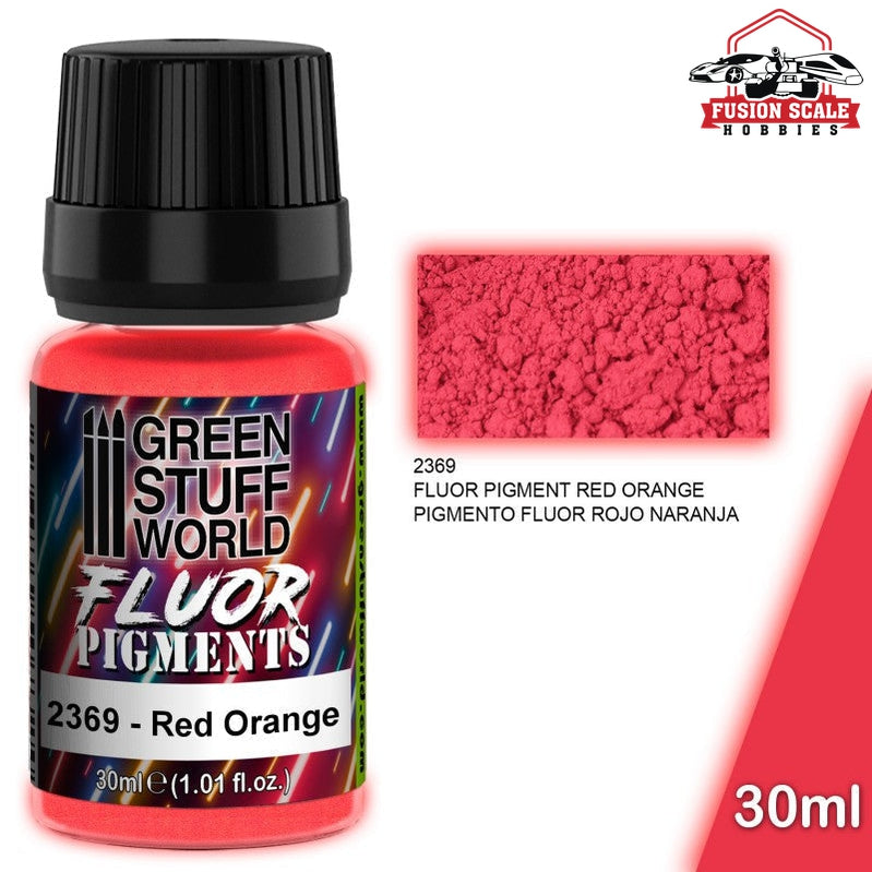 Green Stuff World Fluorescent Red Orange Pigment 30ml GSW2369 - Fusion Scale Hobbies