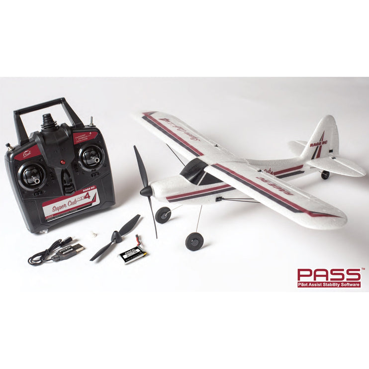 Rage RC Super Cub MX4 Micro EP 4-Channel RTF Airplane with PASS System