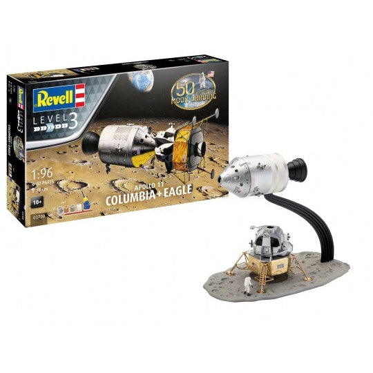 Revell 1/96 Apollo 11 Columbia & Lunar Module Eagle 50th Anniversary w/paint & glue