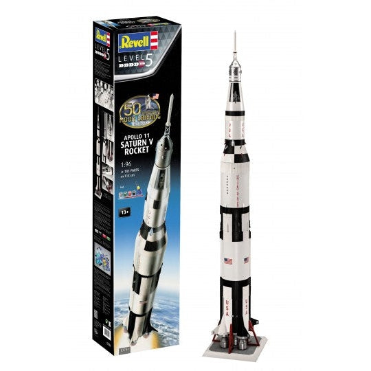 Revell 1/96 Apollo 11 Saturn V Rocket 50th Anniversary w/paint & glue
