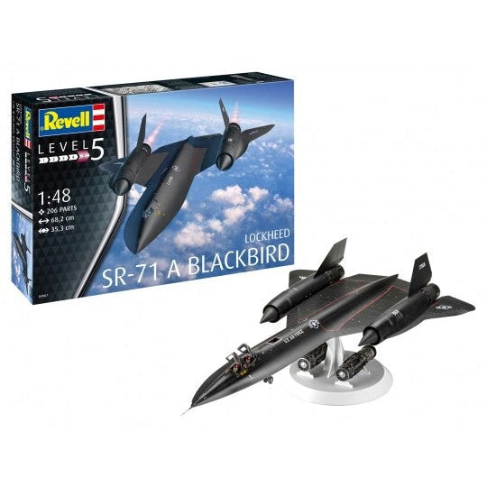 Revell 1/48 SR71A Blackbird Stealth Jet w/Display Stand & Exterior Engines