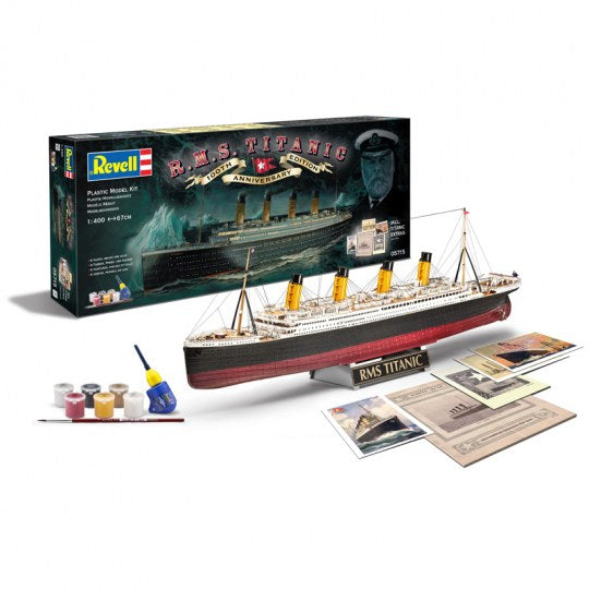 Revell 1/400 RMS Titanic Ocean Liner 100th Anniversary (includes postcards) w/paint & glue