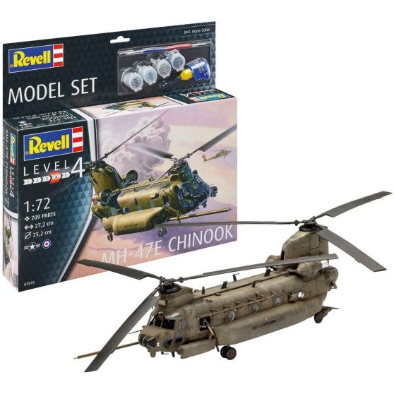 Revell 1/72 MH47E Chinook Helicopter w/paint & glue