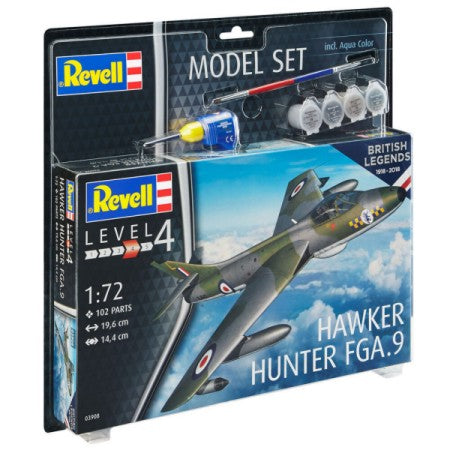 Revell 1/72 Hawker Hunter FGA9 Fighter w/paint & glue