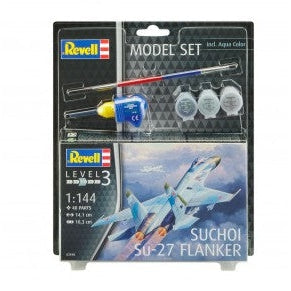 Revell 1/144 SU27 Flanker Combat Jet Fighter w/paint & glue