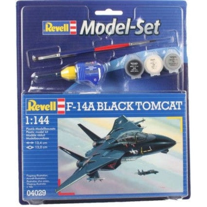 Revell 1/144 F14A Black Tomcat Fighter w/paint & glue