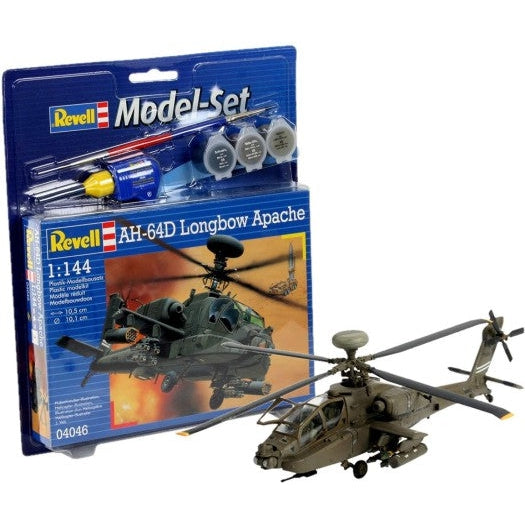 Revell 1/144 AH64D Longbow Apache Helicopter w/paint & glue