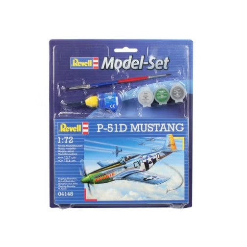 Revell 1/72 P51D Mustang Fighter w/paint & glue