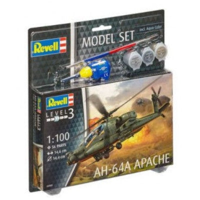 Revell 1/100 AH64A Apache Helicopter w/paint & glue