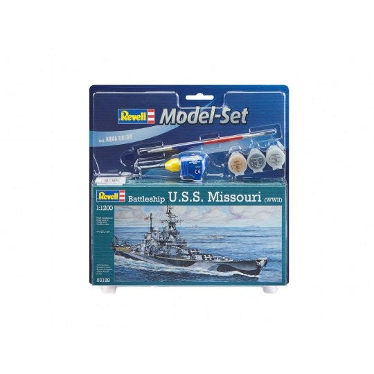 Revell 1/1200 USS Missouri Battleship WWII w/paint & glue