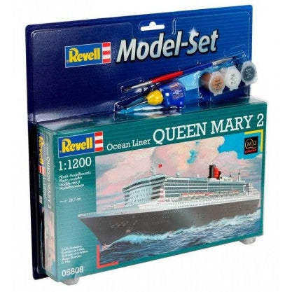 Revell 1/1200 Queen Mary II Ocean Liner w/paint & glue