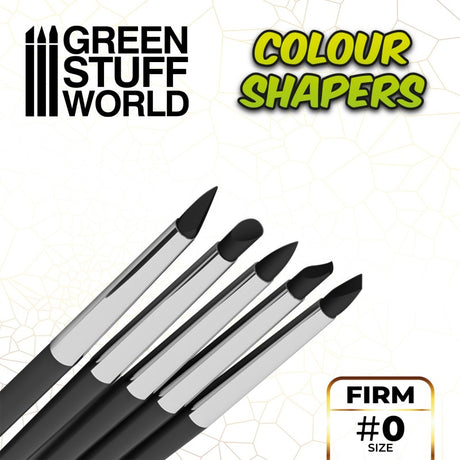 Green Stuff World Colour Shapers Brushes Size 0  Black Firm - Fusion Scale Hobbies