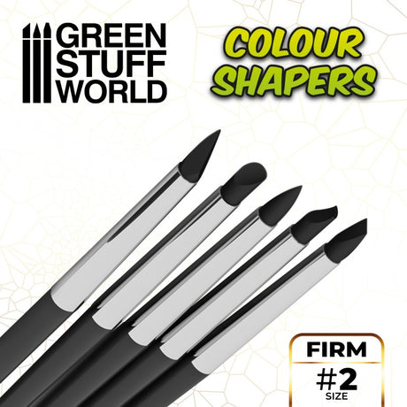 Green Stuff World Colour Shapers Brushes Size 2  Black Firm - Fusion Scale Hobbies