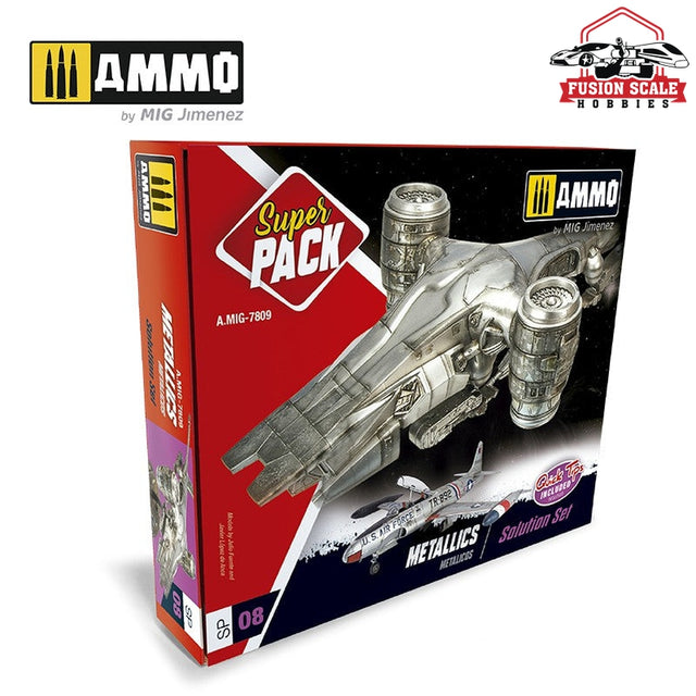 Ammo Mig Jimenez Super Pack Metallics - Fusion Scale Hobbies