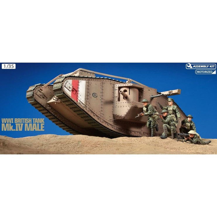 1/35 WWI British Mk IV Male Tank w/Single Motor & 5 Crew - Fusion Scale Hobbies