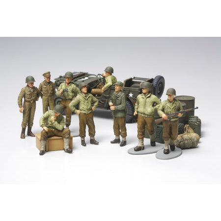 1/48 WWII US Infantry at Rest (9) & Jeep - Fusion Scale Hobbies