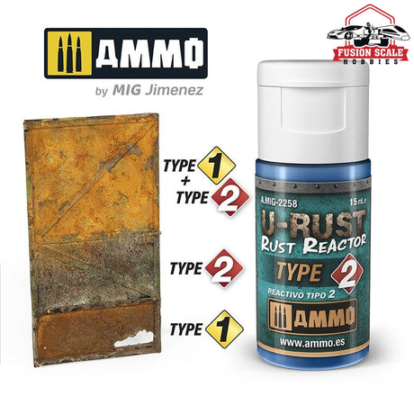 Ammo Mig Jimenez U-Rust Reactor Type 2 15ml Bottle AMIG2258 - Fusion Scale Hobbies