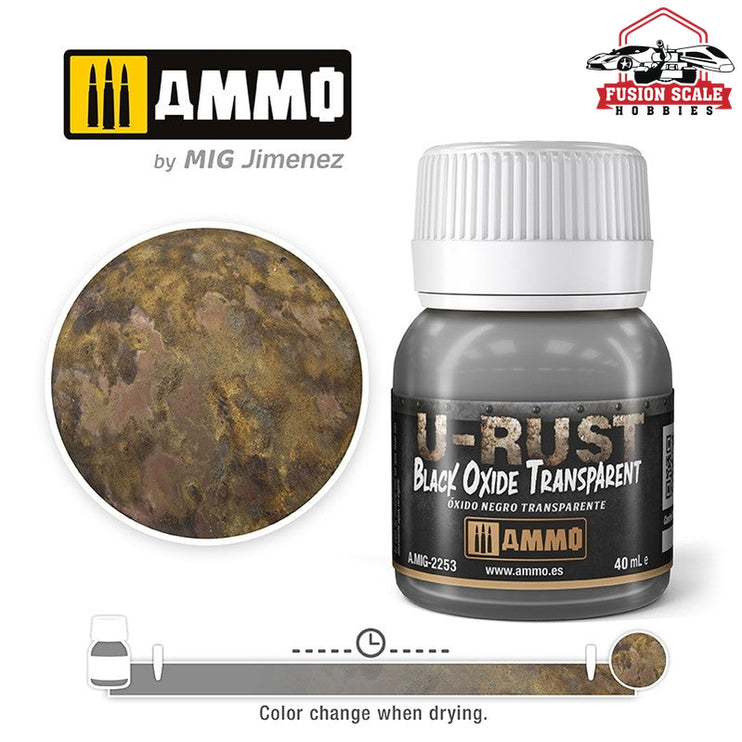 Ammo Mig Jimenez U-Rust Black Oxide Transparent - Fusion Scale Hobbies