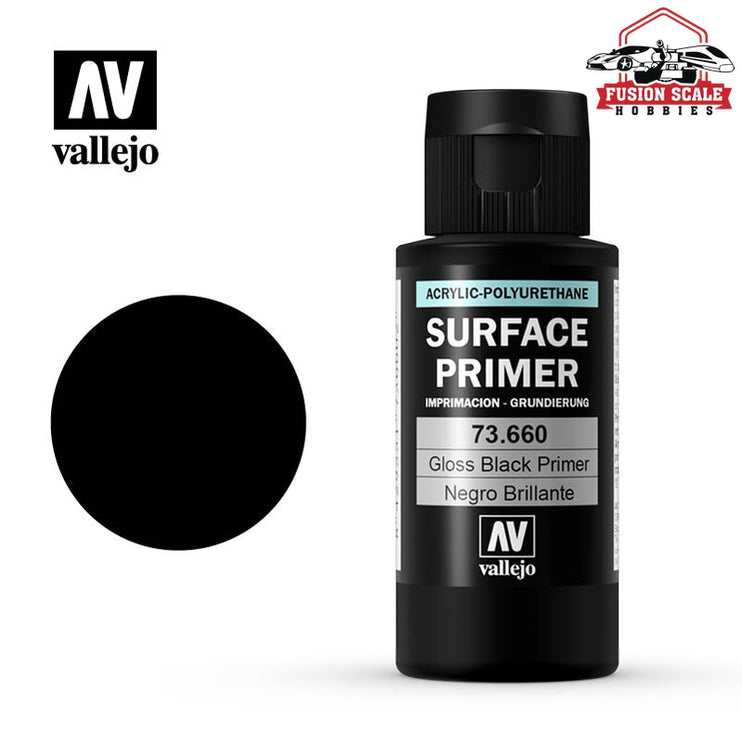 Vallejo Gloss Black Surface Primer 60ml VLJ73660