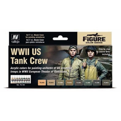 17ml Bottle Figure WWII US Tank Crew Uniforms Model Color Paint Set (8 Colors) - Fusion Scale Hobbies