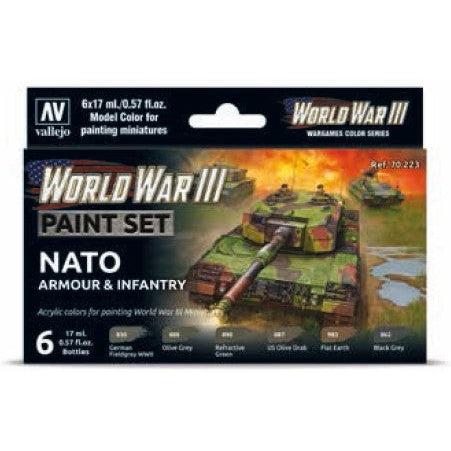 17ml Bottle WWIII Wargames NATO Armour/Infantry Model Color Paint Set (6 Colors) - Fusion Scale Hobbies