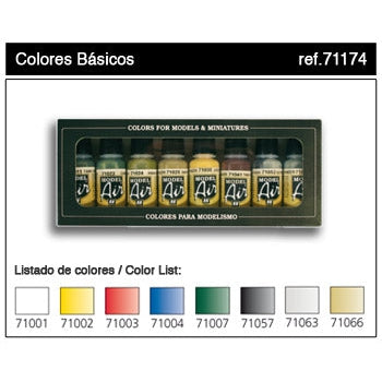 17ml Bottle Basic Model Air Paint Set (8 Colors) - Fusion Scale Hobbies