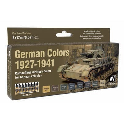 17ml Bottle German 1927-1941 Vehicles Model Air Paint Set (8 Colors) - Fusion Scale Hobbies