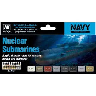 17ml Bottle Navy Nuclear Submarines Model Air Paint Set (8 Colors) - Fusion Scale Hobbies
