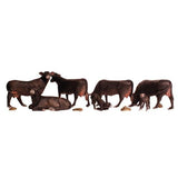 Black Angus Cows - HO Scale - Black Angus cows and calves, in various poses, hang out in the pasture