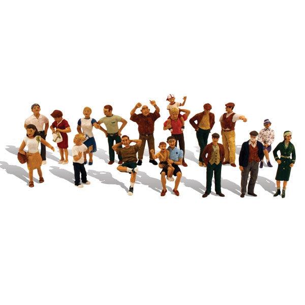 16 People - HO Scale - Add life to your street scene with this figure set that includes men, women and children in various poses