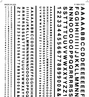 Dry Transfer R.R. Gothic Black Letters/Numbers 1/16", 3/32, 1/8", 3/16" - Fusion Scale Hobbies